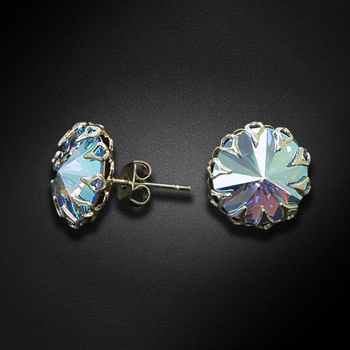 Auskarai "Vintāžš (Šviesiai safyro blizgesys)" su Swarovski™ kristalais